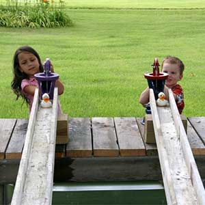 Duck races at Peckham's Pumpkin Patch in Rantoul, KS